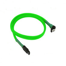 Flat 7 Pin SATA Cable with Clips Sleeved for Laptop